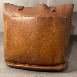 Madewell Brown Leather Tote Bag Distressed Carryall Shoulder Purse